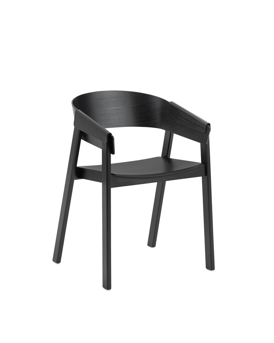 Sedia in legno Muuto Cover Armchair Black