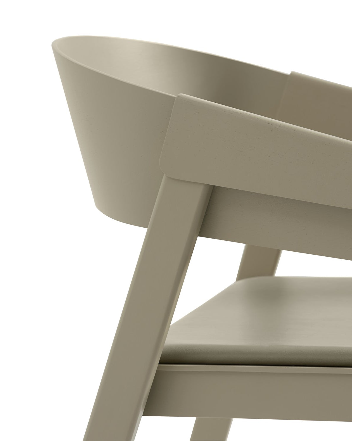 Sedia in legno Muuto Cover Armchair Beige angolazione laterale