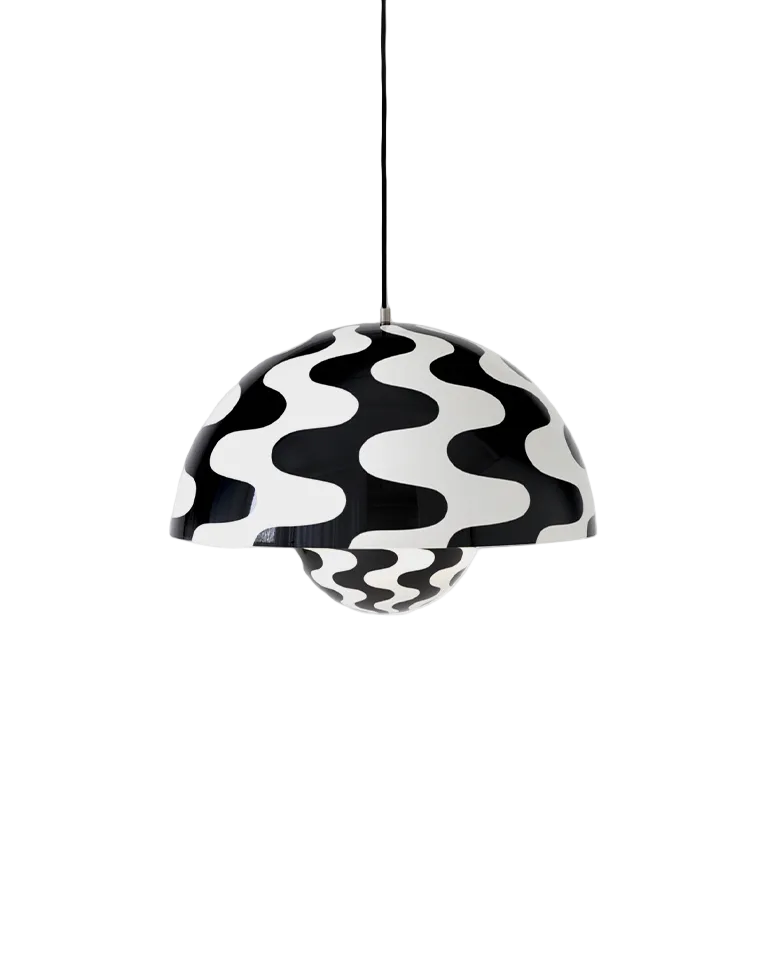 Lampada a sospensione Flowerpot VP2 &Tradition Pattern Black White