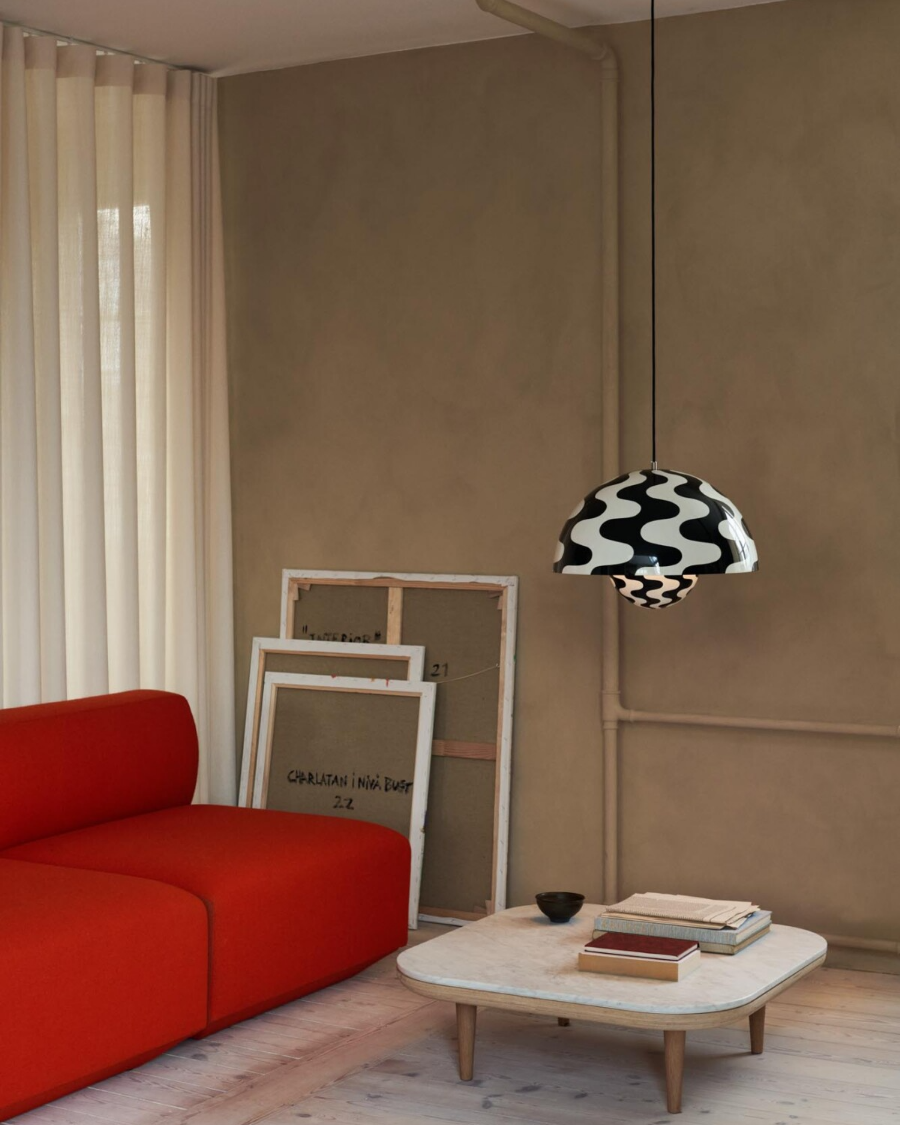 Lampada a sospensione Flowerpot VP2 &Tradition Pattern Black white