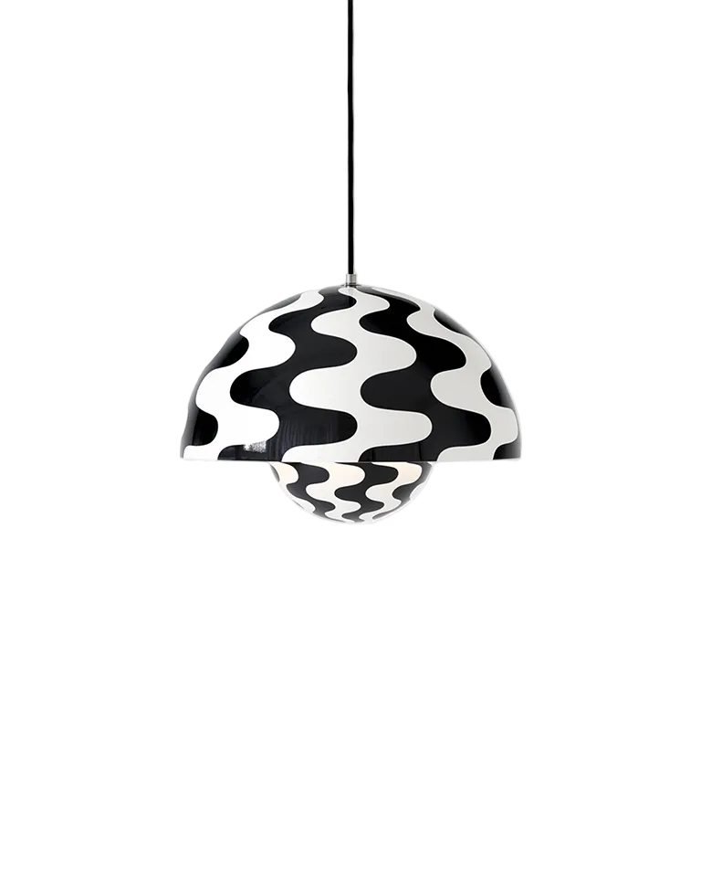 Lampada a sospensione Flowerpot VP7 &Tradition White Black Pattern