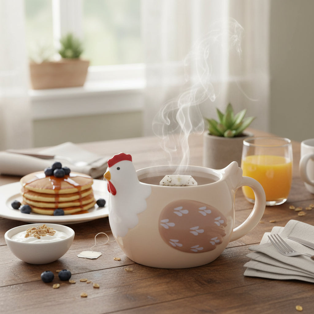 Tazza da colazione a forma di gallina