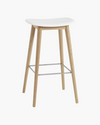Fiber Bar Stool Wood Base - 75 cm