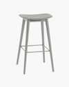 Fiber Bar Stool Wood Base - 75 cm