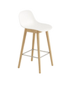 Fiber Counter Stool Wood Base - With Backrest - 65 cm