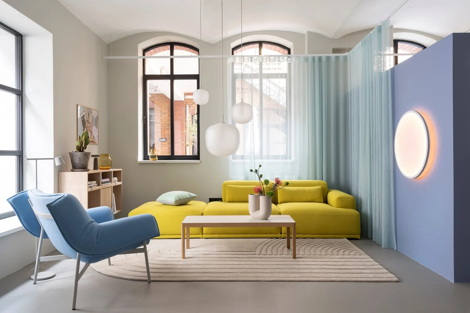 divano muuto connect on lampade rime e calm