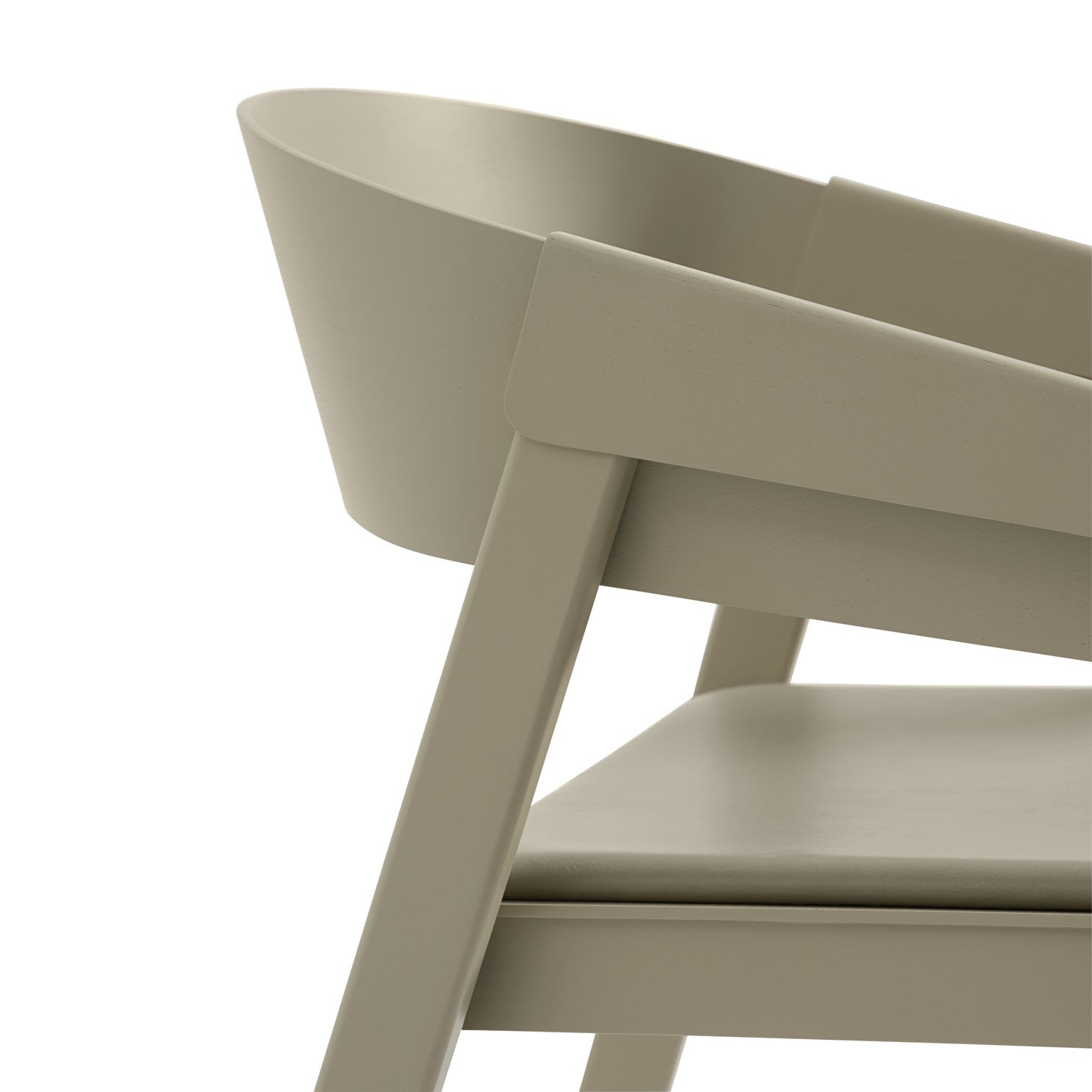 Sedia in legno Muuto Cover Armchair Beige angolazione laterale