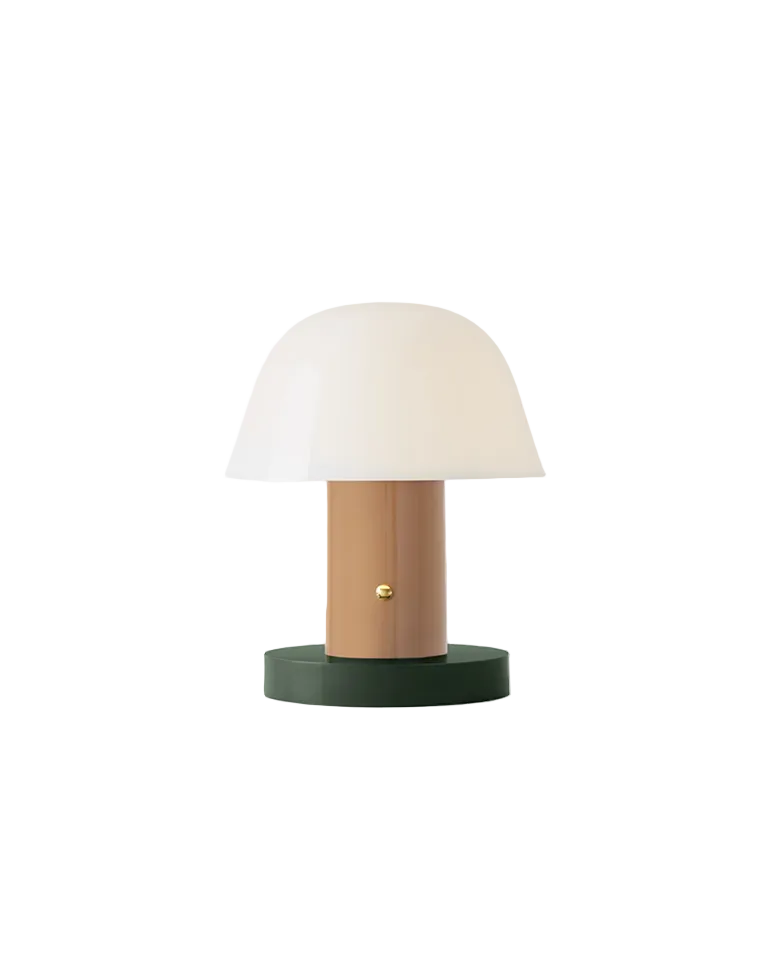 lampada portatile setago in plastica con colorazione nude forest