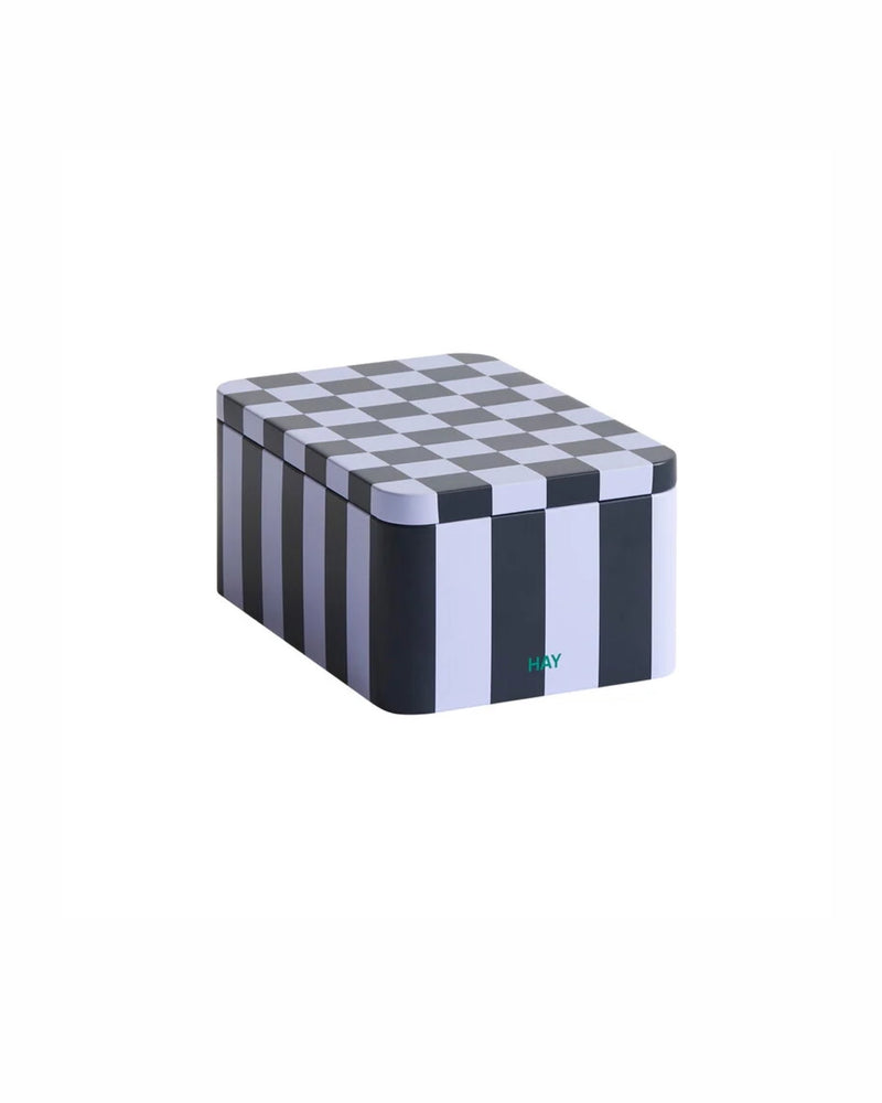 Scatola Tin Container - Dark Blue & Lavender
