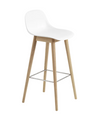 Fiber Bar Stool Wood Base - With Backrest - 75 cm