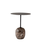 Tavolino Lato Table con pianale in acciaio nero