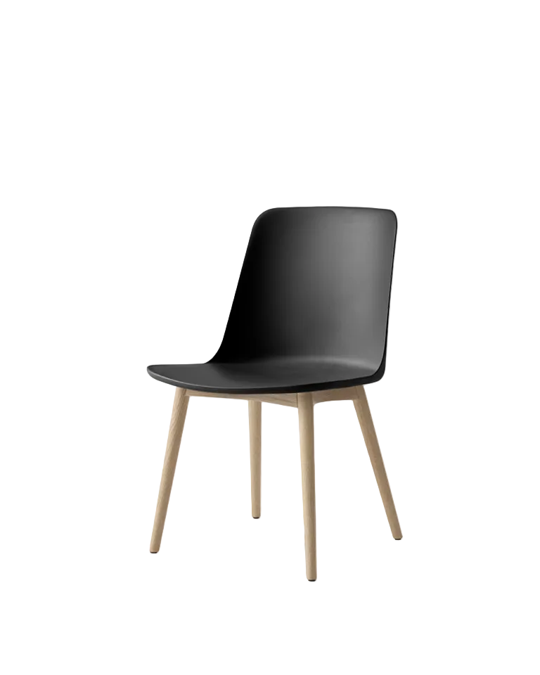 Sedia da pranzo con gambe in rovere Rely &Tradition Black