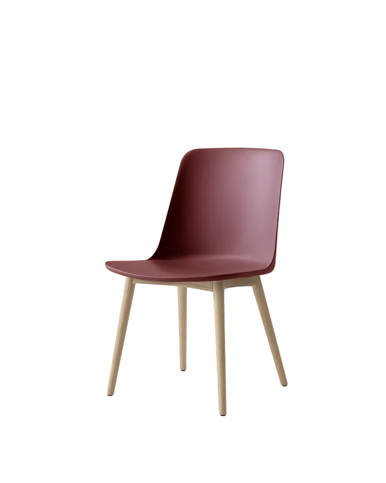 Sedia da pranzo con gambe in rovere Rely &Tradition Red Brown