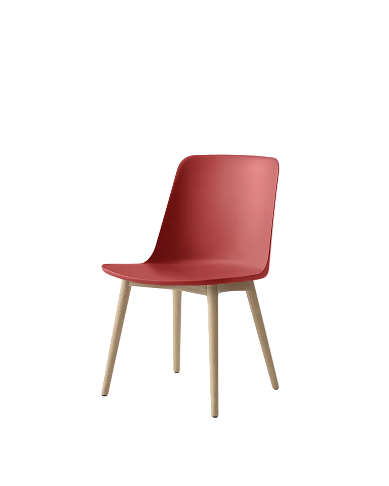 Sedia da pranzo con gambe in rovere Rely &Tradition Vermilion Red