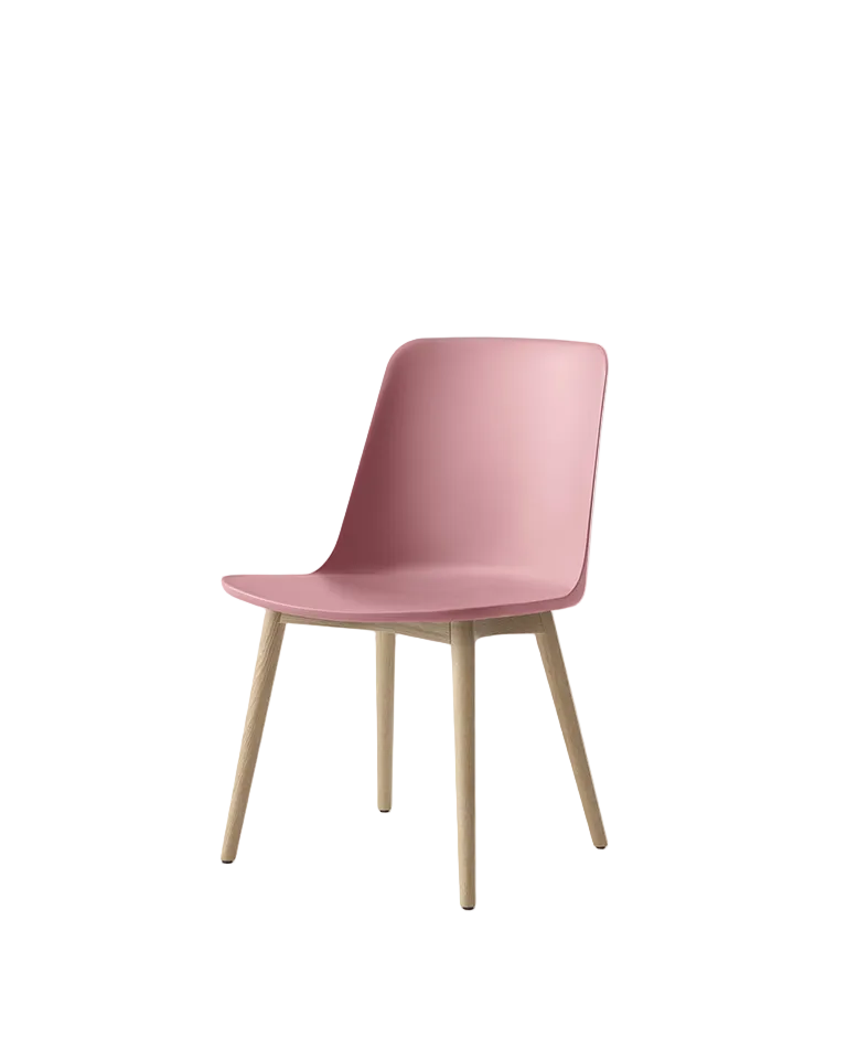 Sedia da pranzo con gambe in rovere Rely &Tradition Soft Pink