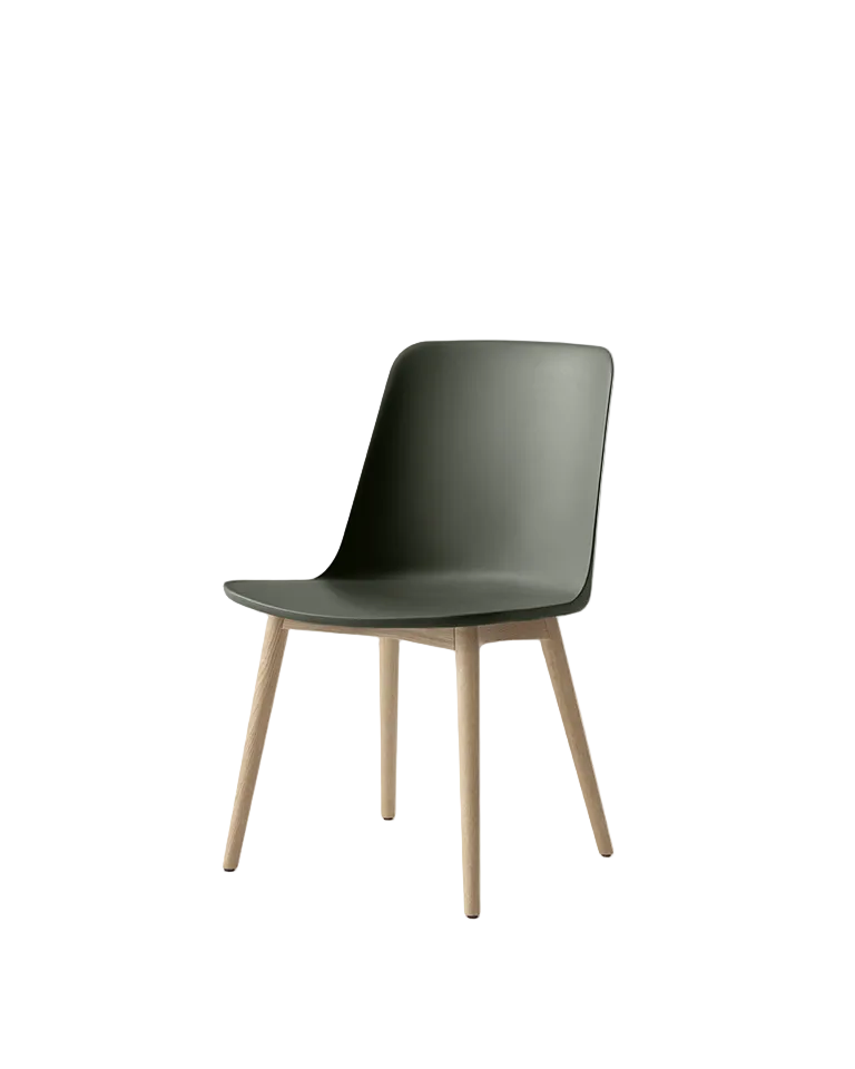Sedia da pranzo con gambe in rovere Rely &Tradition Bronze Green