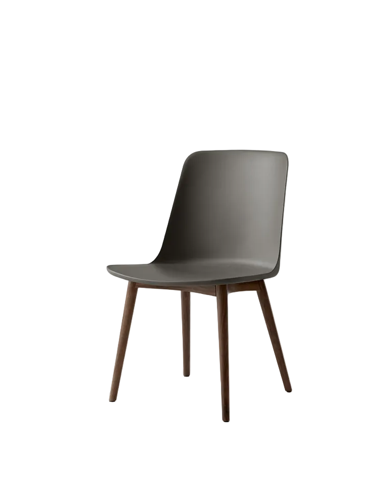 Sedia da pranzo con gambe in noce Rely &Tradition Stone grey