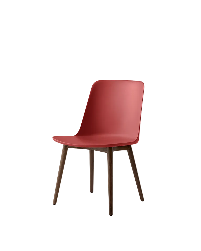 Sedia da pranzo con gambe in noce Rely &Tradition Vermilion red