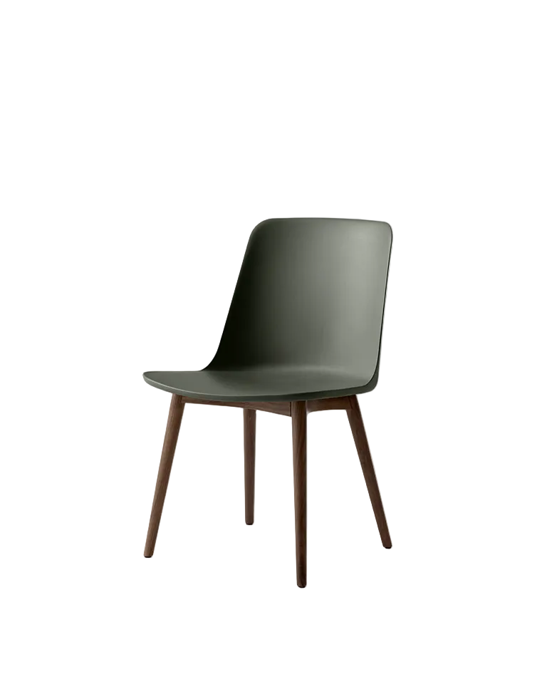 Sedia da pranzo con gambe in noce Rely &Tradition Bronze Green