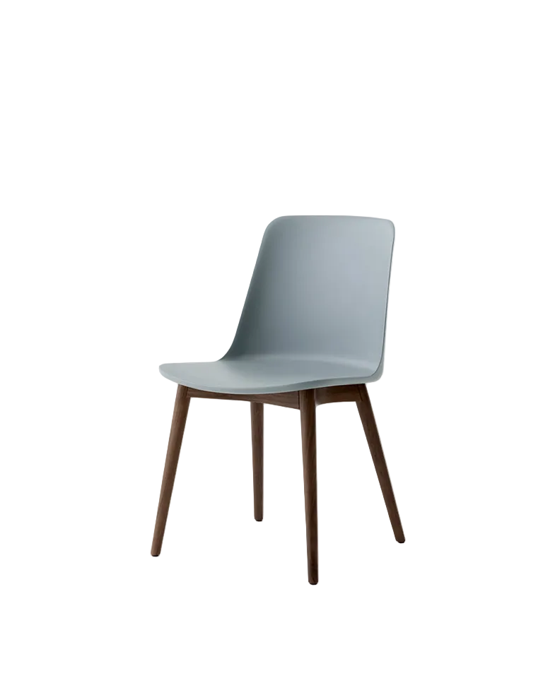 Sedia da pranzo con gambe in noce Rely &Tradition Light Blue