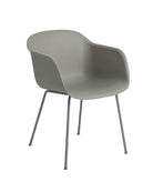 Sedia Muuto Fiber Armchair con gambe Tube in colore Grey