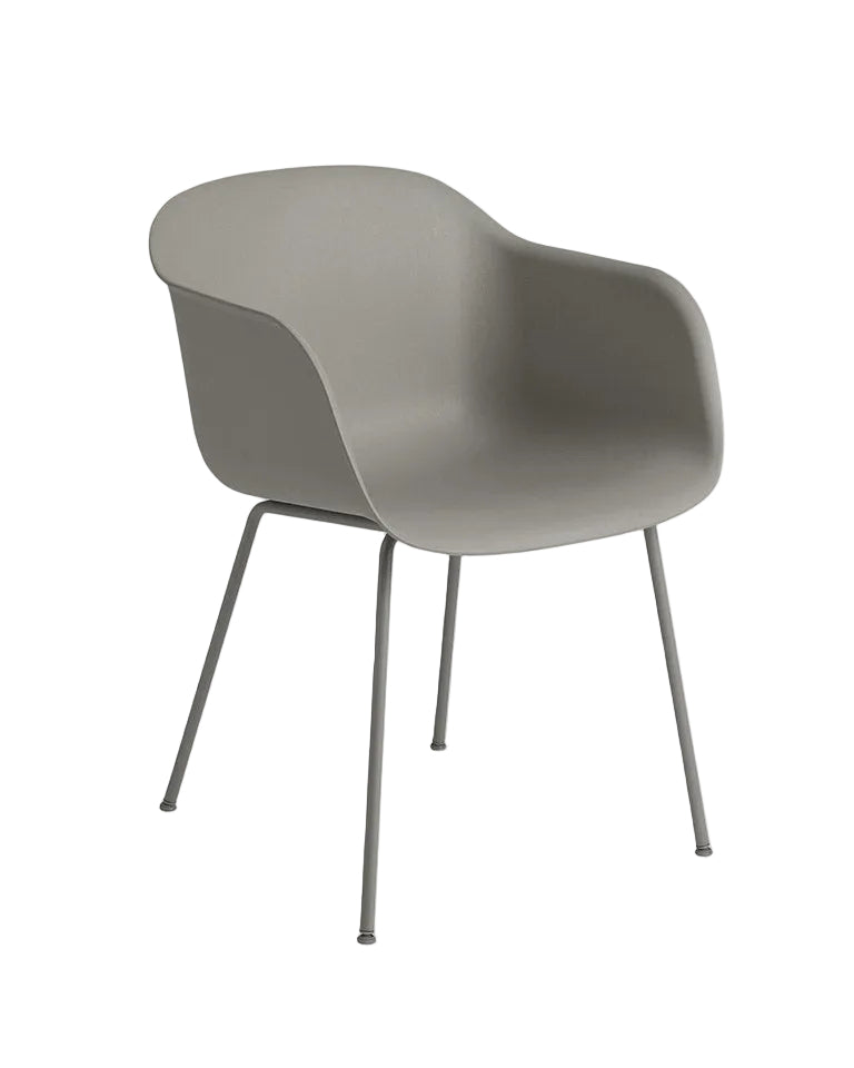 Sedia Muuto Fiber Armchair con gambe Tube in colore Grey